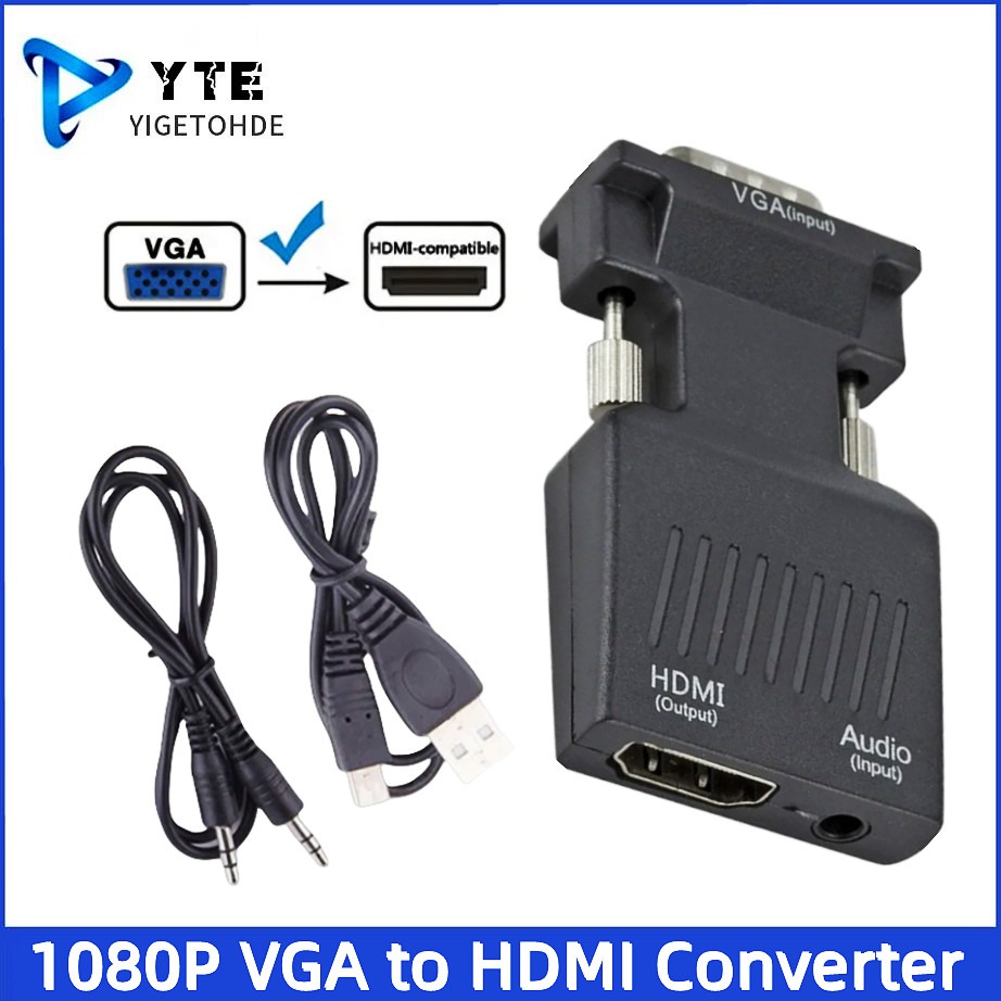 Hdmi Vga Adapter - YIGETOHDE VGA to HDMI Converter 1080P