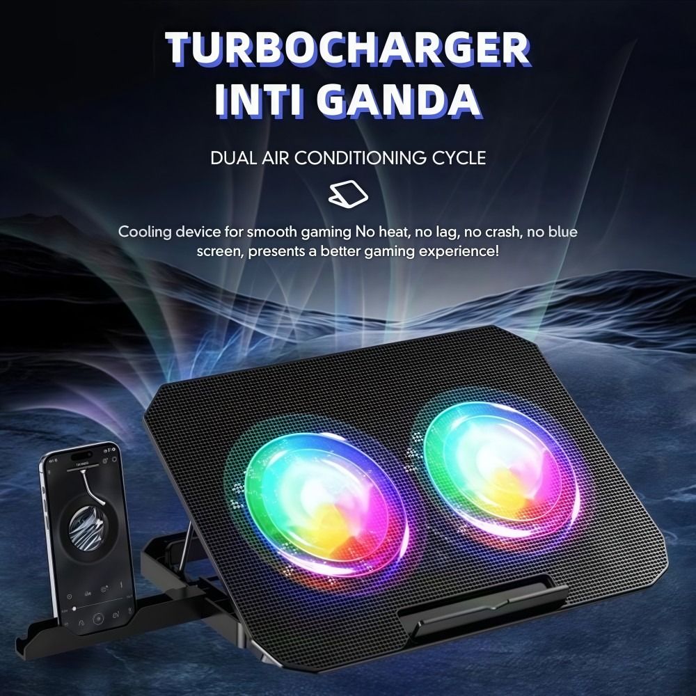 Laptop Accessories Cooling Pad - Two Fan Laptop Cooler RGB with