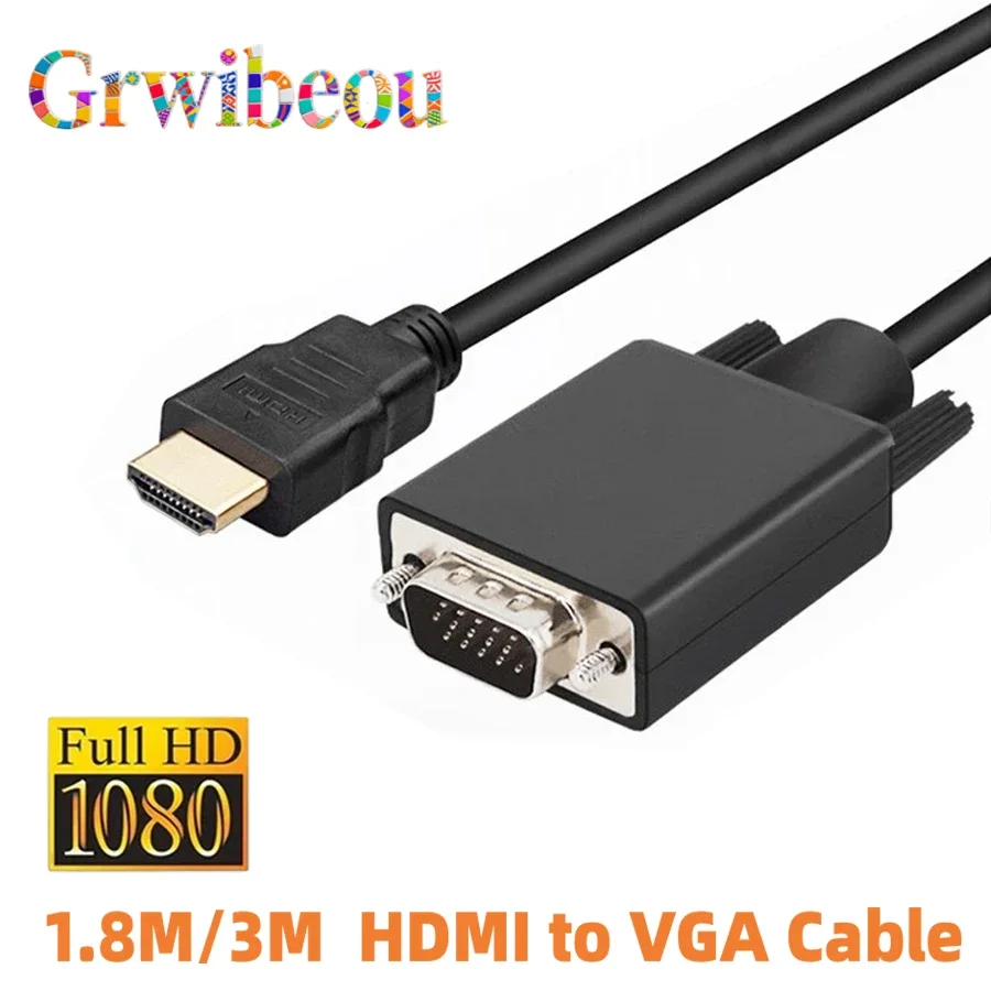 Hdmi Vga Adapter - HDMI-Compatible to VGA Adapter Video Audio
