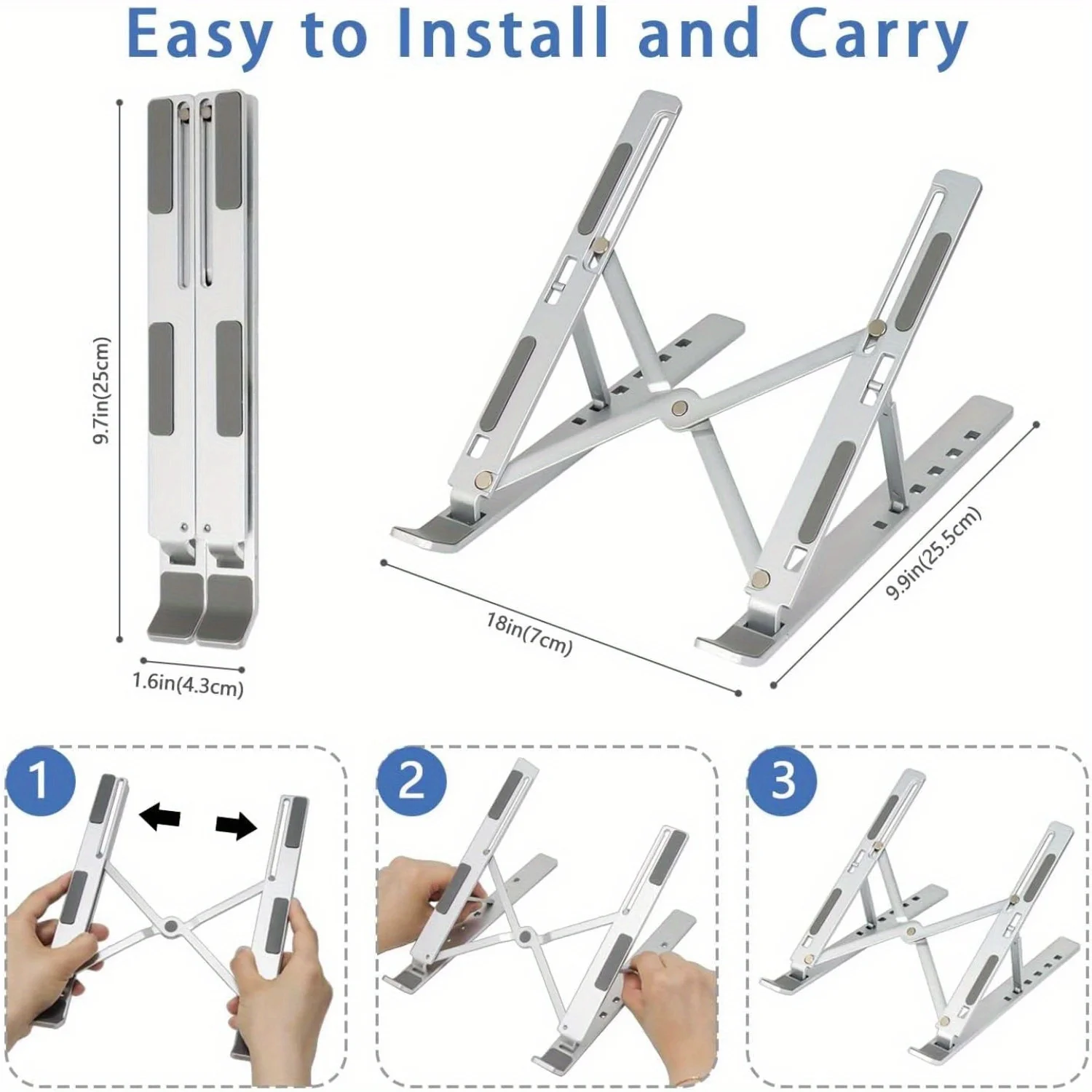 Foldable Aluminum Laptop Riser - đánh giá và giá Laptop Accessories Organizer