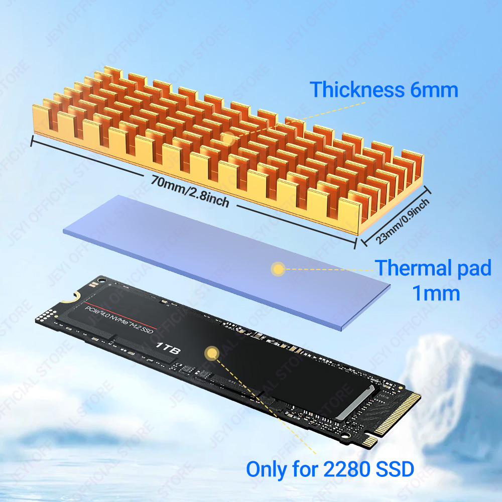 JEYI M.2 SSD Heatsink Aluminum - đánh giá và giá Laptop Accessories Cooling Pad