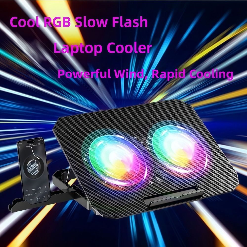 Two Fan Laptop Cooler RGB with - đánh giá và giá Laptop Accessories Cooling Pad