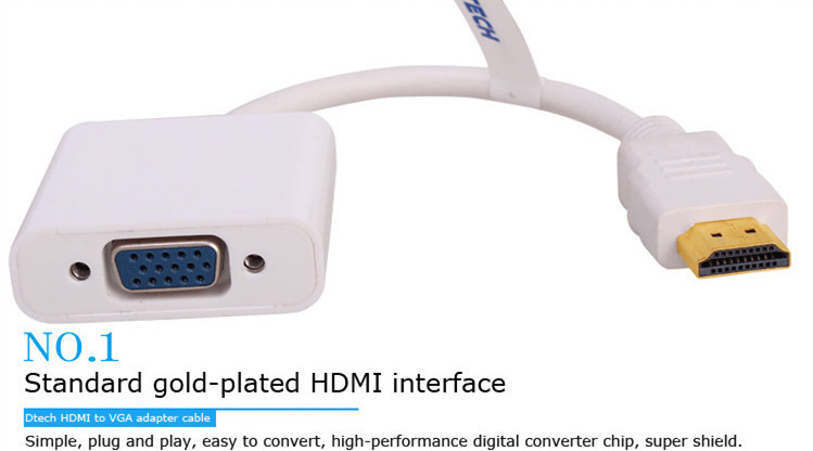 3PCS DTECH Factory Direct Sale - đánh giá và giá Hdmi Vga Adapter